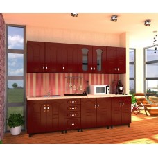 Bucatarie Zebra 2.6 metri MDF rosu tulip